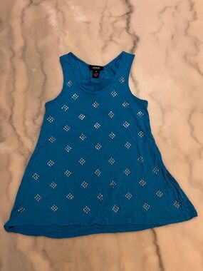 Verve Moda Teal Eyelet Swing Tank